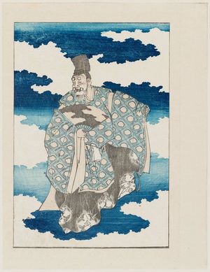 Katsushika Hokusai: Okina with fan. From Hokusai Gafu, frontispiece to vol. 2 - Museum of Fine Arts