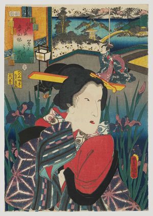 Utagawa Kunisada: No. 3, Utsusemi: Actor Segawa Kikunojô III, from the series Fifty-four Chapters of Edo Purple (Edo murasaki gojûyo-jô) - Museum of Fine Arts