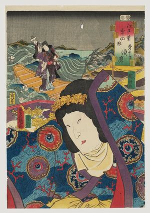 歌川国貞: No. 12, Suma: Actor Onoe Kikujirô II, from the series Fifty-four Chapters of Edo Purple (Edo murasaki gojûyo-jô) - ボストン美術館