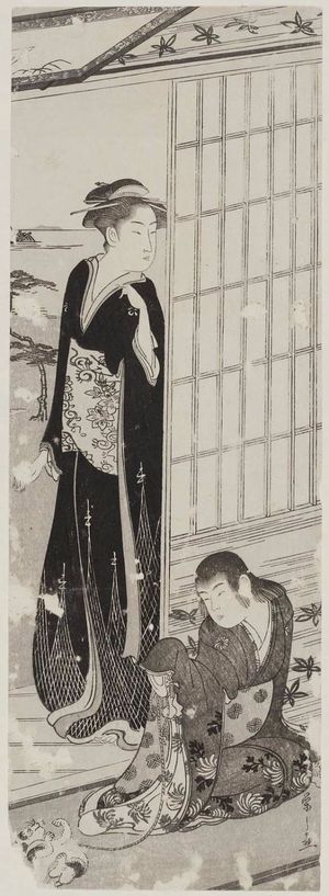 細田栄之: Suma, from the series Genji in Fashionable Modern Guise (Fûryû yatsushi Genji) - ボストン美術館