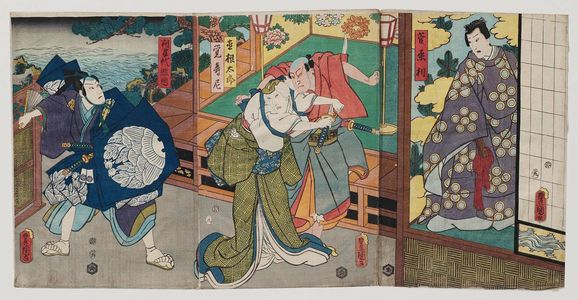 日本版画 "Actors" 由 Utagawa Kunisada, 歌川国貞 (Utagawa Kunisada I (Toyokuni III)) 创作