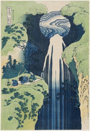 葛飾北斎: The Amida Falls in the Far Reaches of the Kisokaidô Road (Kisoji no oku Amida-ga-taki), from the series A Tour of Waterfalls in Various Provinces (Shokoku taki meguri) - ボストン美術館