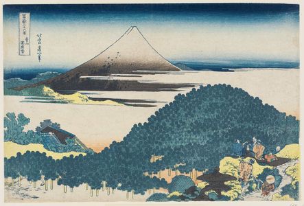 葛飾北斎: The Cushion Pine at Aoyama (Aoyama Enza-no-matsu), from the series Thirty-six Views of Mount Fuji (Fugaku sanjûrokkei) - ボストン美術館