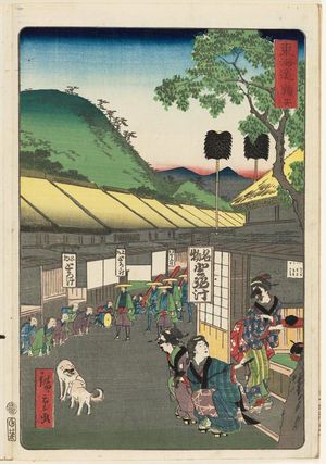 Utagawa Hiroshige II: Mariko, from the series Scenes of Famous Places along the Tôkaidô Road (Tôkaidô meisho fûkei), also known as the Processional Tôkaidô (Gyôretsu Tôkaidô), here called Tôkaidô - Museum of Fine Arts