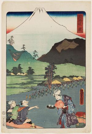 Utagawa Kunisada, 歌川国貞 (Utagawa Kunisada I (Toyokuni III))による浮世絵「Hara, from the series Scenes of Famous Places along the Tôkaidô Road (Tôkaidô meisho fûkei), also known as the Processional Tôkaidô (Gyôretsu Tôkaidô), here called Tôkaidô」