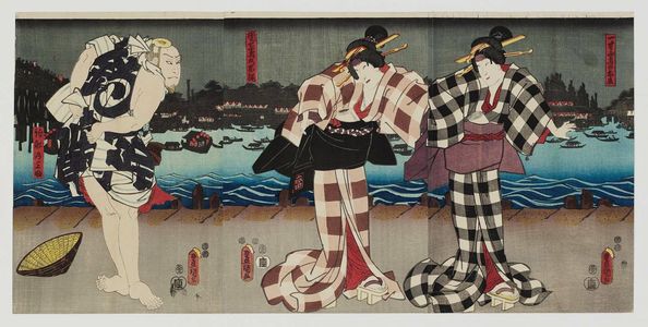 日本版画 "Actors" 由 Utagawa Kunisada, 歌川国貞 (Utagawa Kunisada I (Toyokuni III)) 创作