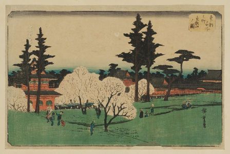 Utagawa Hiroshige: Tôeizan Temple at Ueno (Ueno Tôeizan no zu), from the series Famous Places in the Eastern Capital (Tôto meisho) - Museum of Fine Arts