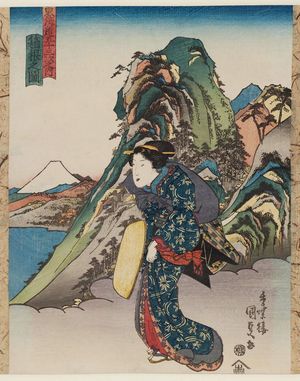 Utagawa Kunisada, 歌川国貞 (Utagawa Kunisada I (Toyokuni III))による浮世絵「View of Hakone (Hakone no zu), from the series Fifty-three Stations of the Tôkaidô Road (Tôkaidô gojûsan tsugi no uchi)」