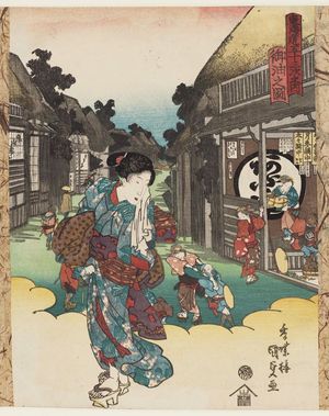 Utagawa Kunisada: View of Goyu (Goyu no zu), from the series Fifty-three Stations of the Tôkaidô Road (Tôkaidô gojûsan tsugi no uchi) - Museum of Fine Arts