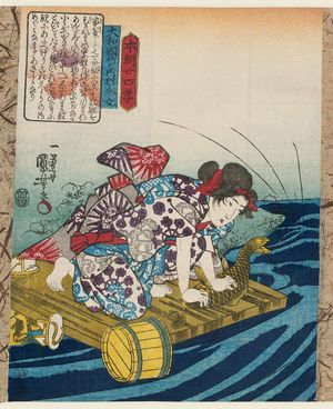 Utagawa Kuniyoshi, 歌川国芳 (Utagawa Kuniyoshi)による浮世絵「Imajo of Takenouchi Village in Yamato Province (Yamato no kumi Takenouchi mura Imajo), from the series Twenty-four Japanese Paragons of Filial Piety (Honchô nijûshi kô)」