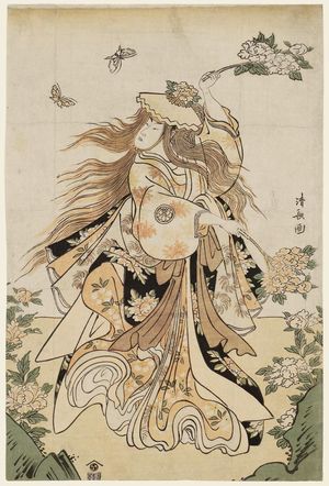 Torii Kiyonaga: Actor Segawa Kikunojô III Performing the Lion Dance (Shakkyô) - Museum of Fine Arts