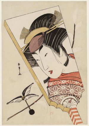 Katsukawa Shunsho: A Battledore (Hagoita) with a Portrait of Actor Segawa Kikunojô III - Museum of Fine Arts