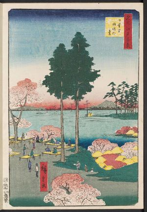 歌川広重: Suwa Bluff, Nippori (Nippori Suwanodai), from the series One Hundred Famous Views of Edo (Meisho Edo hyakkei) - ボストン美術館