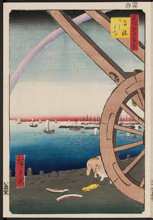 歌川広重: Ushimachi in the Takanawa District (Takanawa Ushimachi), from the series One Hundred Famous Views of Edo (Meisho Edo hyakkei) - ボストン美術館