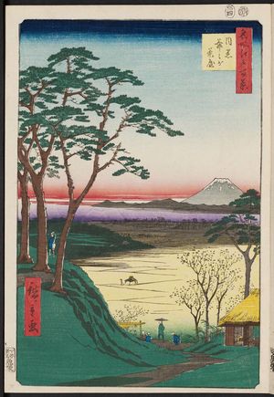 Utagawa Hiroshige: Grandpa's Teahouse, Meguro (Meguro Jijigachaya), from the series One Hundred Famous Views of Edo (Meisho Edo hyakkei) - Museum of Fine Arts