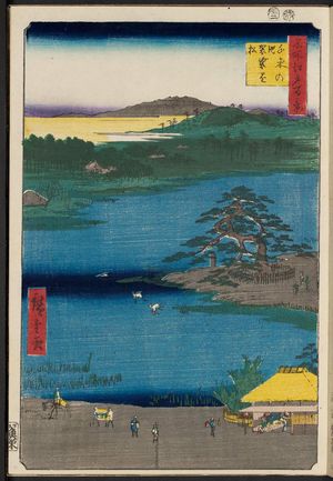 歌川広重: Robe-Hanging Pine, Senzoku Pond (Senzoku no ike Kesakakematsu), from the series One Hundred Famous Views of Edo (Meisho Edo hyakkei) - ボストン美術館