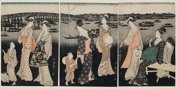 Kitagawa Utamaro: Enjoying the Evening Cool on the Banks of Sumida River - Museum of Fine Arts