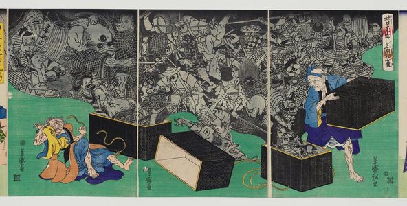 Utagawa Yoshimori: The Old Story of the Tongue-cut Sparrow (Mukashi-banashi shita-kiri suzume) - Museum of Fine Arts