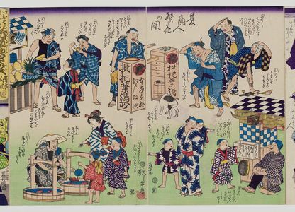 Utagawa Hiroshige III: Flourishing Business for Merchants in the Summertime (Natsu akindo han'ei no zu) - Museum of Fine Arts