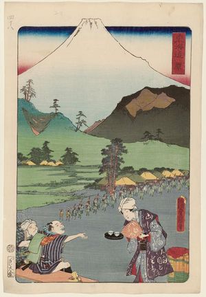 Utagawa Kunisada, 歌川国貞 (Utagawa Kunisada I (Toyokuni III))による浮世絵「Hara, from the series Scenes of Famous Places along the Tôkaidô Road (Tôkaidô meisho fûkei), also known as the Processional Tôkaidô (Gyôretsu Tôkaidô), here called Tôkaidô」