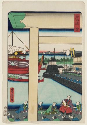 Utagawa Yoshitora: Miya, from the series Scenes of Famous Places along the Tôkaidô Road (Tôkaidô meisho fûkei), also known as the Processional Tôkaidô (Gyôretsu Tôkaidô), here called Tôkaidô - Museum of Fine Arts