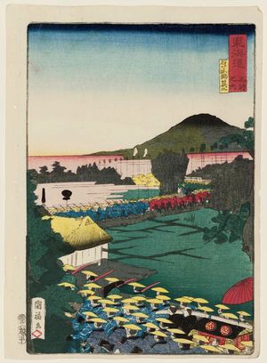 Utagawa Kunifuku: Ishiyakushi, No. 2 (Ishiyakushi sono ni), from the series Scenes of Famous Places along the Tôkaidô Road (Tôkaidô meisho fûkei), also known as the Processional Tôkaidô (Gyôretsu Tôkaidô), here called Tôkaidô meisho no uchi - ボストン美術館