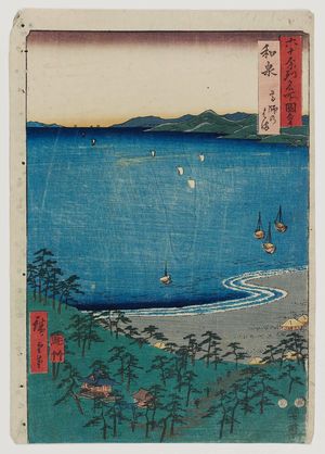 Utagawa Hiroshige: Izumi Province: Takashi Beach (Izumi, Takashi no hama), from the series Famous Places in the Sixty-odd Provinces [of Japan] ([Dai Nihon] Rokujûyoshû meisho zue) - Museum of Fine Arts