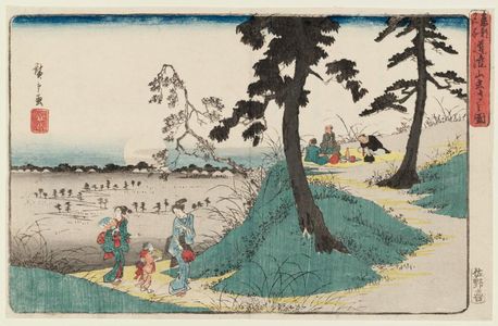 Utagawa Hiroshige: Listening to Crickets at Dôkan Hill (Dôkan-yama mushi-kiki no zu), from the series Famous Places in the Eastern Capital (Tôto meisho) - Museum of Fine Arts