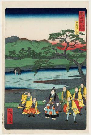二歌川広重: Excursion to the Kamo River (Kamogawa yûran), from the series Scenes of Famous Places along the Tôkaidô Road (Tôkaidô meisho fûkei), also known as the Processional Tôkaidô (Gyôretsu Tôkaidô), here called Tôkaidô meisho no uchi - ボストン美術館