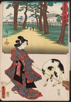 Utagawa Hiroshige: Fujisawa, from the series The Fifty-three Stations [of the Tôkaidô Road] by Two Brushes (Sôhitsu gojûsan tsugi) - Museum of Fine Arts