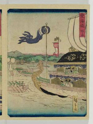 二歌川広重: Arai, from the series The Tôkaidô Road (Tôkaidô) - ボストン美術館