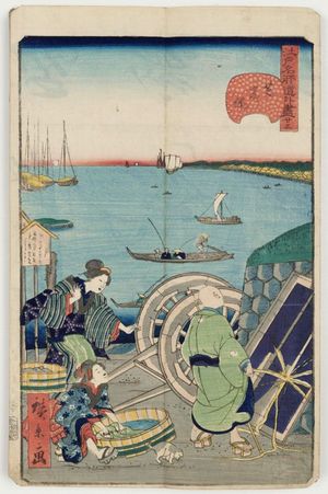 Utagawa Hirokage: No. 23, Takanawa in Shiba (Shiba Takanawa), from the series Comical Views of Famous Places in Edo (Edo meisho dôke zukushi) - Museum of Fine Arts