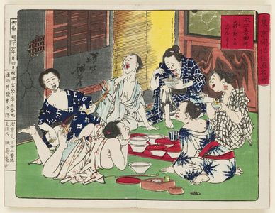 月岡芳年: from the series Famous Places and Humorous Images of Modern Life in Tokyo (Tôkyô kaika kyôga meisho) - ボストン美術館