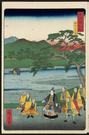 二歌川広重: Excursion to the Kamo River (Kamogawa yûran), from the series Scenes of Famous Places along the Tôkaidô Road (Tôkaidô meisho fûkei), also known as the Processional Tôkaidô (Gyôretsu Tôkaidô), here called Tôkaidô meisho no uchi - ボストン美術館