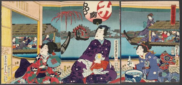 Utagawa Kunisada: Genji sugata suzumi no zu - Museum of Fine Arts