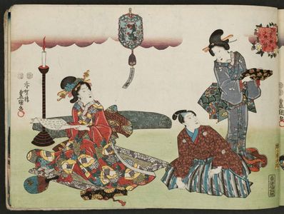 歌川国貞: Evening Bell (Banshô), from the series Eight Views of Figures (Sugata hakkei) - ボストン美術館
