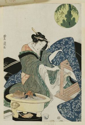 歌川豊国: Woman by a Kotatsu, from the series Five Beautiful Women (Gonin bijo) - ボストン美術館