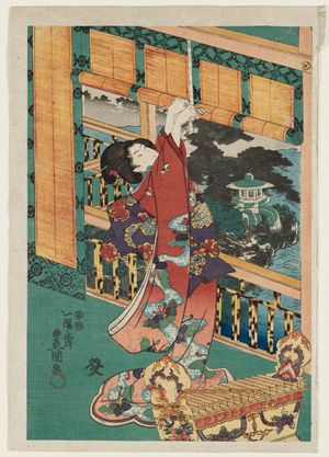 Utagawa Kunisada, 歌川国貞 (Utagawa Kunisada I (Toyokuni III))による浮世絵「Moon (Tsuki), from the series Flowers and Birds, Wind and Moon (Kachô fûgetsu no uchi)」