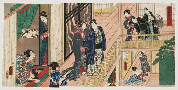 歌川国貞: Summer Section (Natsu no bu), from the series Modern Views of the Four Seasons (Tôsei shiki no nagame) - ボストン美術館
