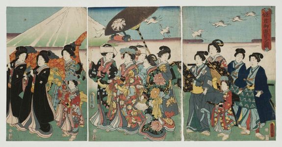 Utagawa Kunisada II: Excursion for a Princess (Himegimi goyûran no zu) - Museum of Fine Arts