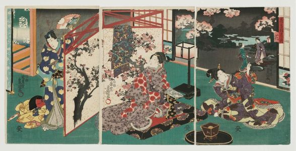 Utagawa Kunisada: Flowers (Hana), from the series Flowers and Birds, Wind and Moon (Kachô fûgetsu no uchi) - Museum of Fine Arts