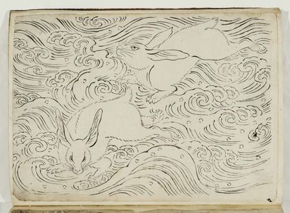 無款: Rabbits and Waves - ボストン美術館