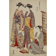 鳥居清長: Geisha of Tachibana-chô (Kitsugi), from the series Contest of Contemporary Beauties of the Pleasure Quarters (Tôsei yûri bijin awase) - ボストン美術館
