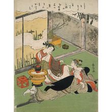 鈴木春信: Courtesan, Client, and Kamuro with a Love Letter - ボストン美術館