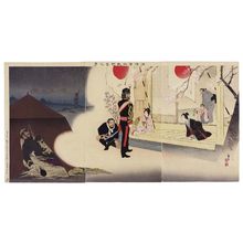 小林清親: A Soldier's Dream at Camp during a Truce in the Sino-Japanese War (Seiseigun taisen yaei no yume) - ボストン美術館