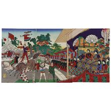 豊原周延: Illustration of the Command Performance of the Great Chiarini's Circus (Chiyarine daikyokuba goyûran no zu) - ボストン美術館