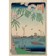 歌川広重: Ayase River and Kanegafuchi (Ayasegawa Kanegafuchi), from the series One Hundred Famous Views of Edo (Meisho Edo hyakkei) - ボストン美術館