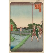 Utagawa Hiroshige: Kinokuni Hill and Distant View of Akasaka Tameike (Kinokunizaka Akasaka Tameike enkei), from the series One Hundred Famous Views of Edo (Meisho Edo hyakkei) - Museum of Fine Arts