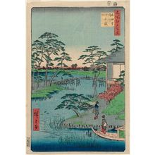 Utagawa Hiroshige: Mokuboji Temple, Uchigawa Inlet, Gozensaihata (Mokuboji Uchigawa Gozensaihata), from the series One Hundred Famous Views of Edo (Meisho Edo hyakkei) - Museum of Fine Arts