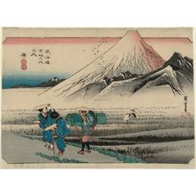 Utagawa Hiroshige: Hara: Mount Fuji in the Morning (Hara, asa no Fuji), from the series Fifty-three Stations of the Tôkaidô Road (Tôkaidô gojûsan tsugi no uchi), also known as the First Tôkaidô or Great Tôkaidô - Museum of Fine Arts